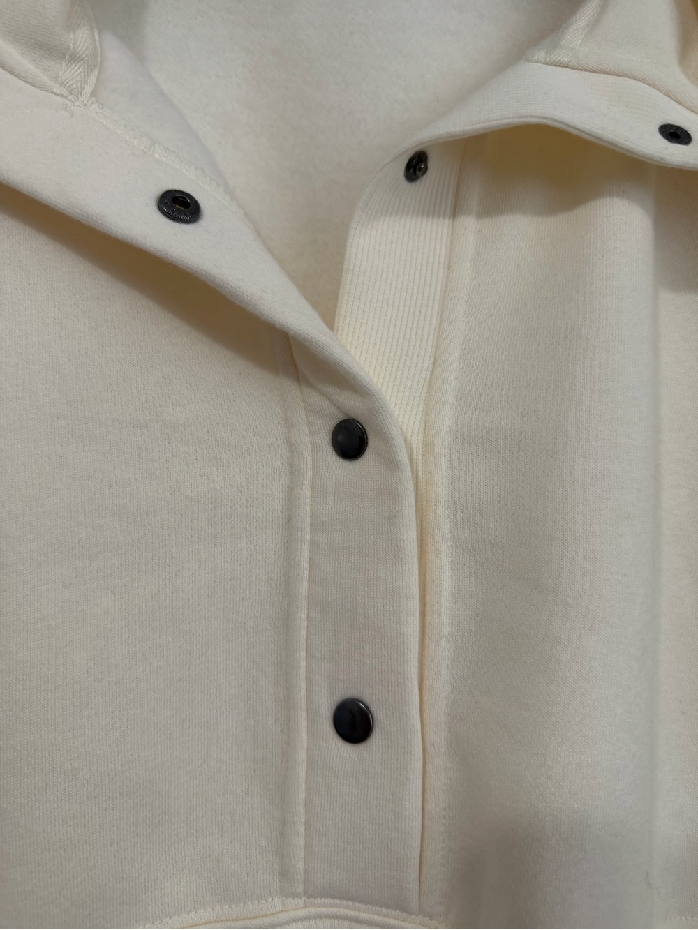 Cream Size XL Snap-Front Zip Pullover Sweatshirt - Picture 4 of 6